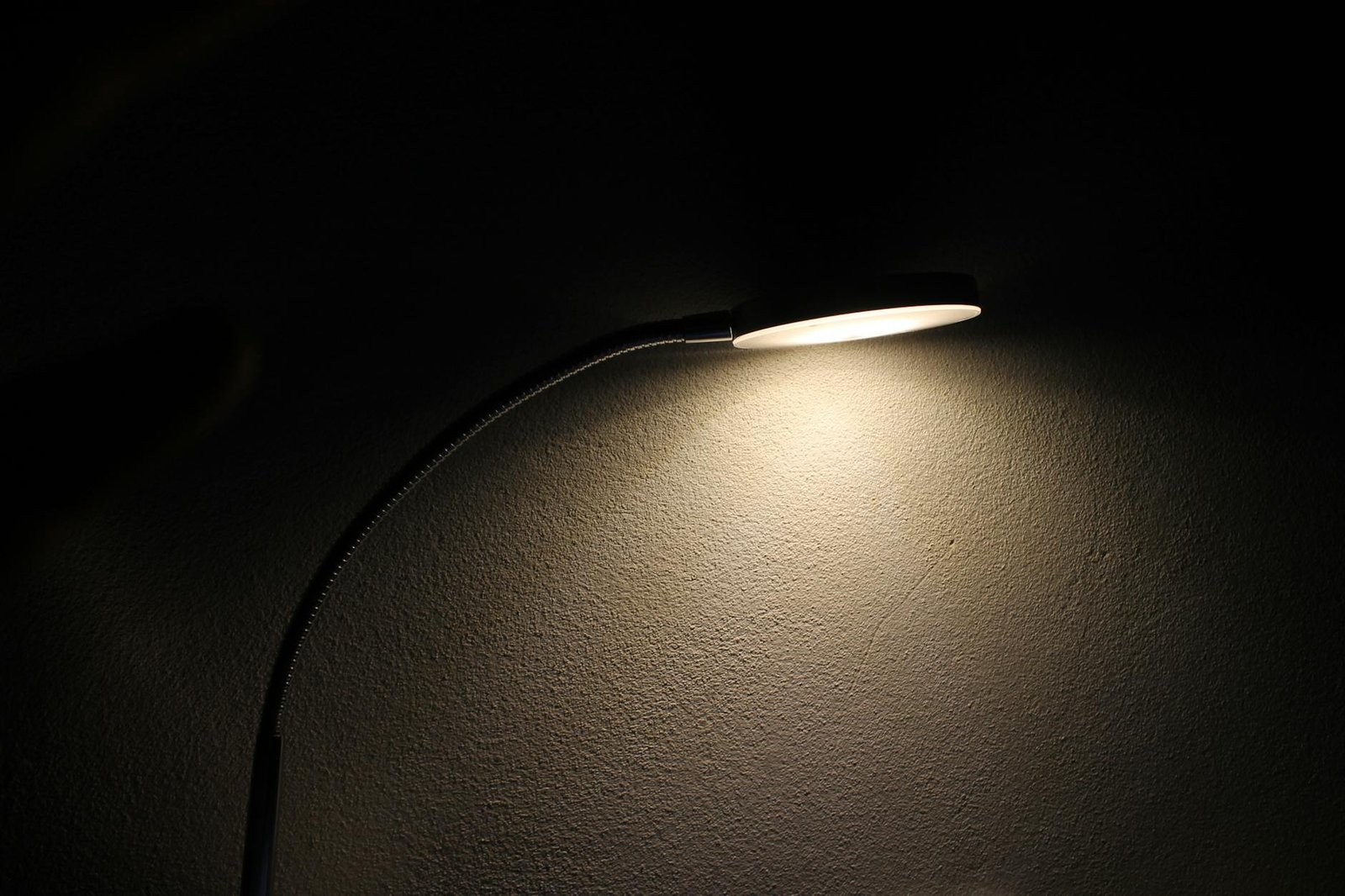 turned on desk lamp