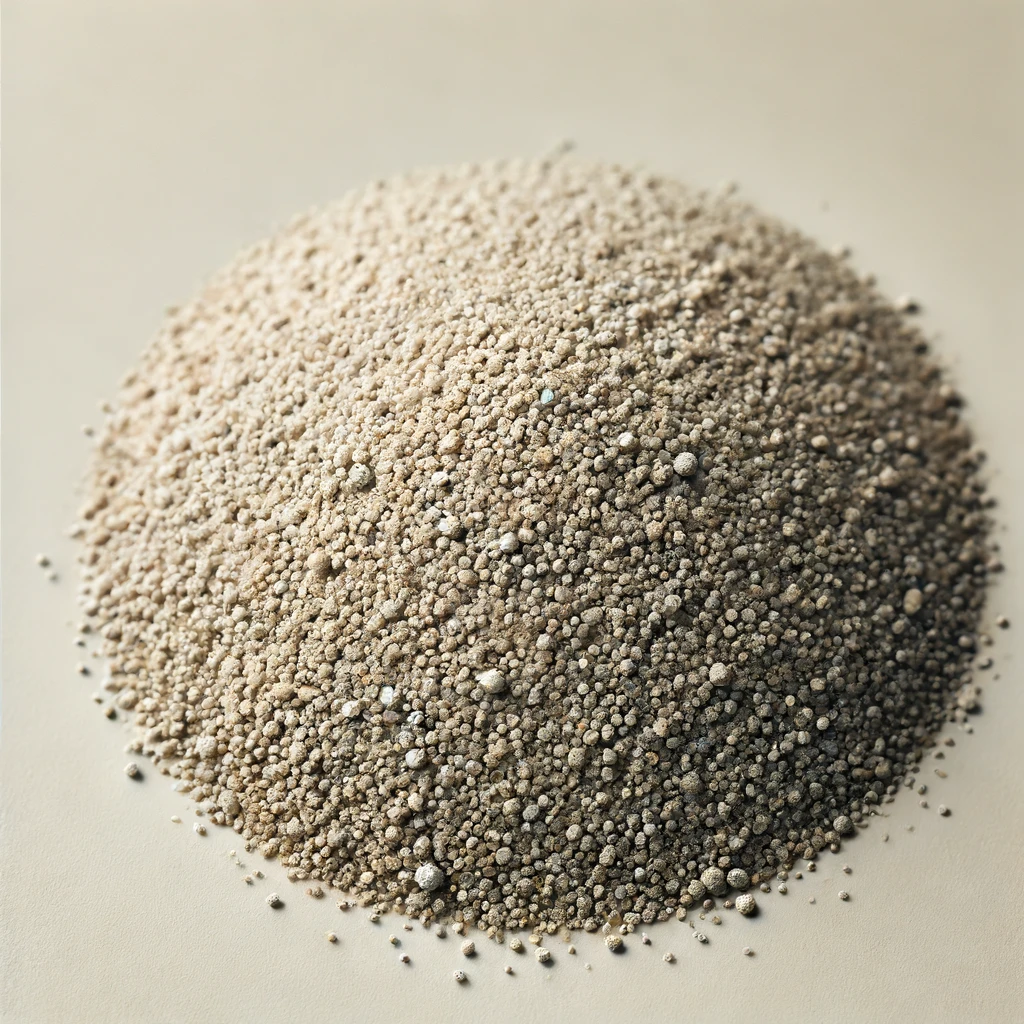 DALL·E 2024 06 12 18.40.48 A close up image of polymeric sand. The sand should be a mix of fine granules with a light beige or grayish color showing the texture and small parti