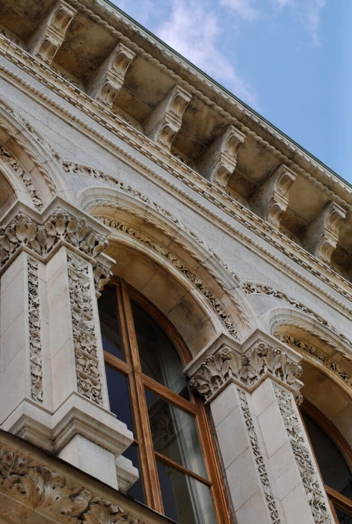 a building with a clock on the front of it